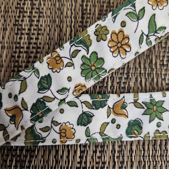 Vintage Belt Floral Skinny 1960s 60s New Old Stock Green Gold Cream MCM S M - Picture 8 of 8
